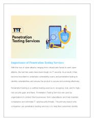 Importance of Penetration Testing Services