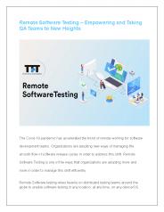 Remote Software Testing
