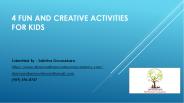 4 Fun and Creative Activities for Kids