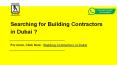 Best Building Contractors in Dubai | Best Building Contracting Companies. PowerPoint PPT Presentation