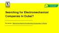 Electromechanical Companies In Dubai | Electromechanical Contracting Companies In Dubai. PowerPoint PPT Presentation