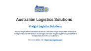 Freight logistics solutions