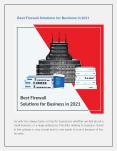 Best Firewall Solutions for Business in 2021 PowerPoint PPT Presentation