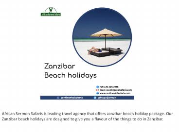 Zanzibar Beach Holidays