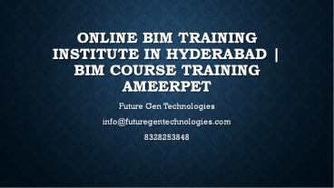 Online BIM Training institute in Hyderabad | BIM COURSE Training Ameerpet