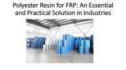 About Polyester resin for FRPs use