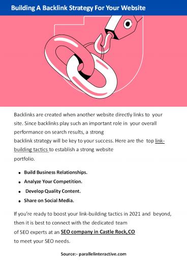 Building A Backlink Strategy For Your Website