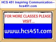 HCS 451 Inspiring Communication--hcs451.com