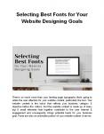 Selecting Best Fonts for Your Website Designing Goals PowerPoint PPT Presentation