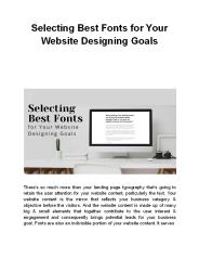 Selecting Best Fonts for Your Website Designing Goals