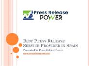 Best Press Release Service Provider in Spain