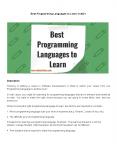 Best Programming Languages to Learn in 2021 PowerPoint PPT Presentation