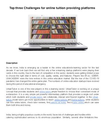 Top Three Challenges for Online Tuition Providing Platforms