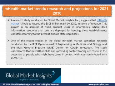 Analysis of mHealth market by 2030