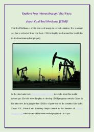 Explore Few Interesting yet Vital Facts about Coal Bed Methane (CBM)!