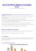 How To Do SEO for Retailers: A Completed Guide