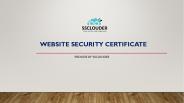 Website Security Certificate- SSclouder
