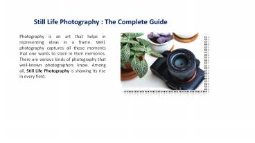 Still Life Photography : The Complete Guide