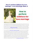 How to perform Istikhara for love marriage - Love Astrologer Baba Ji PowerPoint PPT Presentation