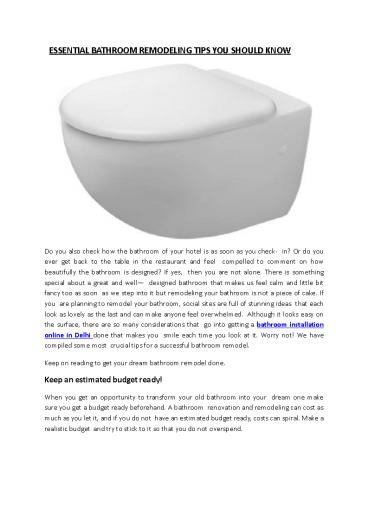 High Quality Bathroom Installation Online in Delhi - Bathaffair