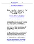 Best Merchant Accounts For Online Gambling To Boost Business PowerPoint PPT Presentation