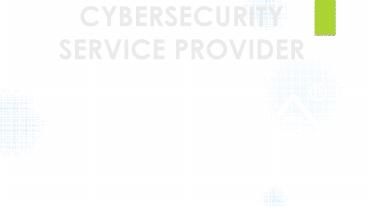 cybersecurity service provider