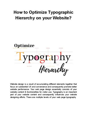 How to Optimize Typographic Hierarchy on your Website?