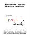 How to Optimize Typographic Hierarchy on your Website? PowerPoint PPT Presentation