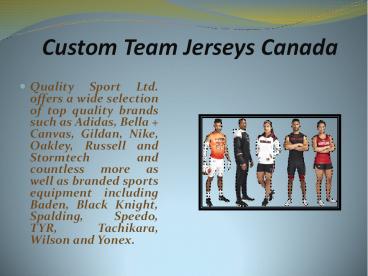 Custom Team Jerseys Canada