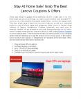 Stay At Home Sale! Grab The Best Lenovo Coupons & Offers