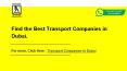 Transport Companies In Dubai | Transport Companies In Abu Dhabi PowerPoint PPT Presentation