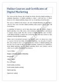 Online Courses and Certificates of Digital Marketing PowerPoint PPT Presentation