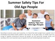 Summer Safety Tips The Seniors Citizens
