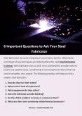 6 Important Questions to Ask Your Steel Fabricator PowerPoint PPT Presentation
