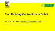 Building Contractors in Dubai | Best Building Contracting Companies.