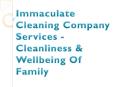 Immaculate Cleaning Company Services - Cleanliness & Wellbeing Of Family PowerPoint PPT Presentation