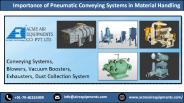 Importance of Pneumatic Conveying Systems in Material Handling