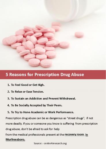5 Reasons for Prescription Drug Abuse
