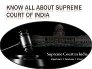 Know about Supreme Court of India
