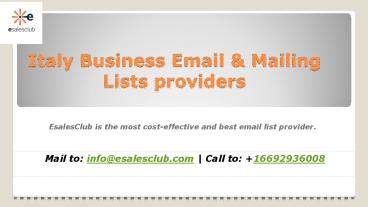 Italy Business Email List provider