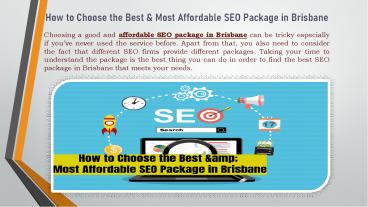 How to Choose the Best & Most Affordable SEO Package in Brisbane
