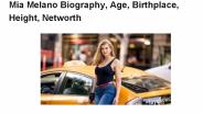 Mia Melano Biography, Age, Birthplace, Height, Networth