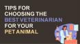 Tips for choosing the best veterinarian for your pet animal PowerPoint PPT Presentation