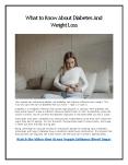 What to Know About Diabetes and Weight Loss PowerPoint PPT Presentation