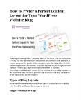 How To Select an Eye Catchy Content layout for Your wordpress Website PowerPoint PPT Presentation