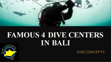 Famous 4 Dive Centers in Bali – Dive Concepts