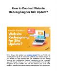 How to Conduct Website Redesigning for Site Update? PowerPoint PPT Presentation