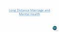 Long-distance marriage and mental health PowerPoint PPT Presentation