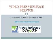 VIDEO PRESS RELEASE SERVICE