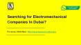 Searching for verified Electromechanical Companies In Dubai? PowerPoint PPT Presentation